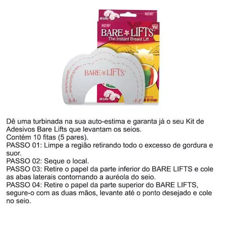 ADESIVO LEVANTA SEIO BARE LIFTS COM 10UN DESCARTÁVEIS VP (15018-BR000) - PADRÃO